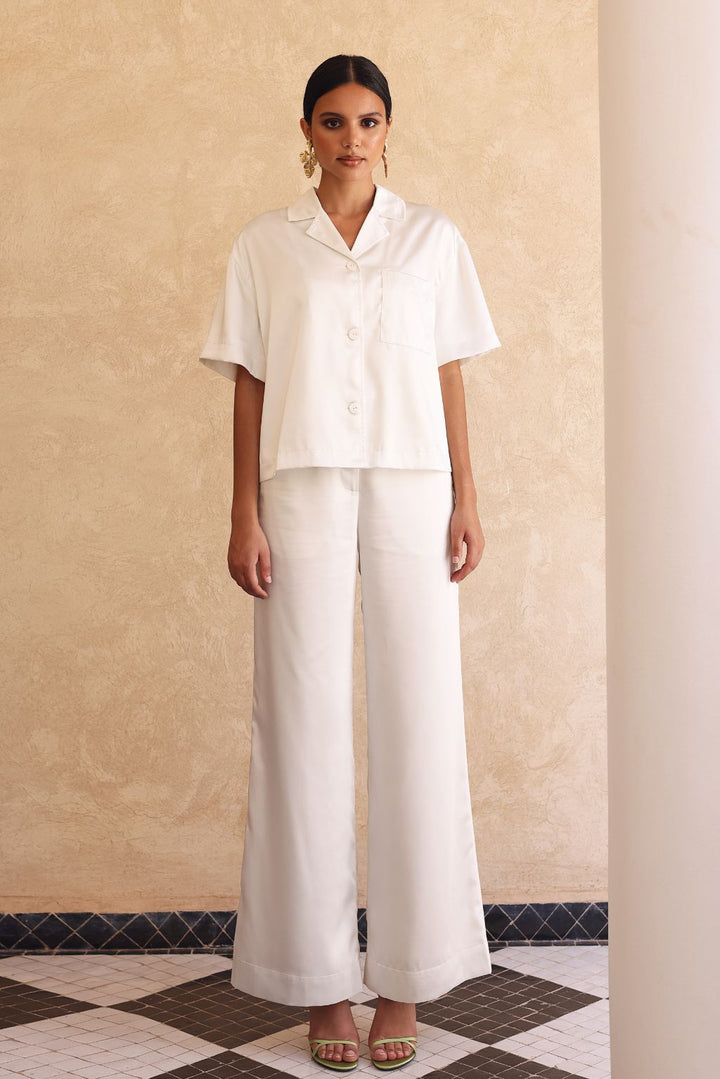 TINA WIDE LEG TROUSERS | WHITE