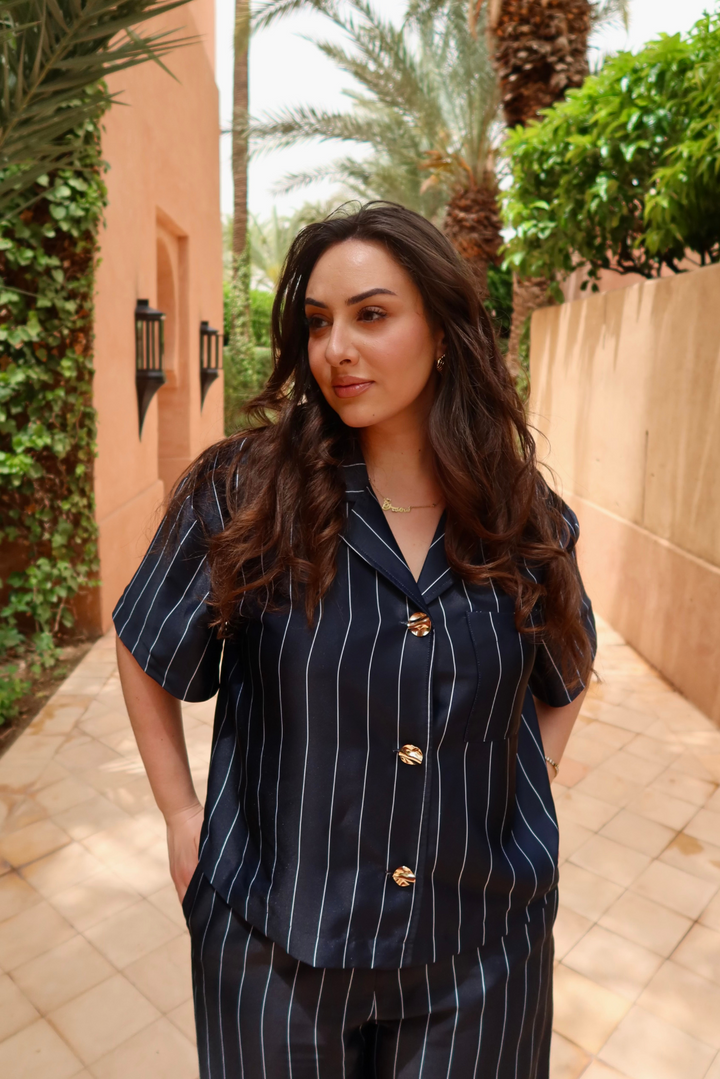 SIRINE Blouse | NAVY STRIPE