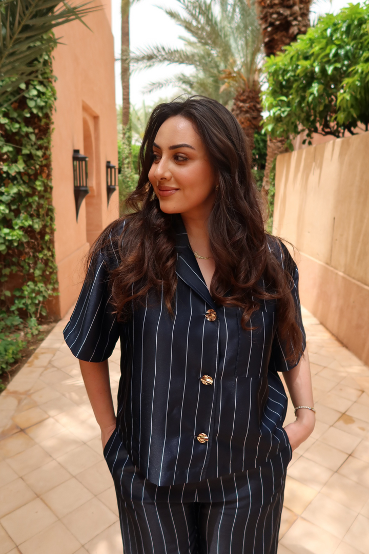 SIRINE Blouse | NAVY STRIPE